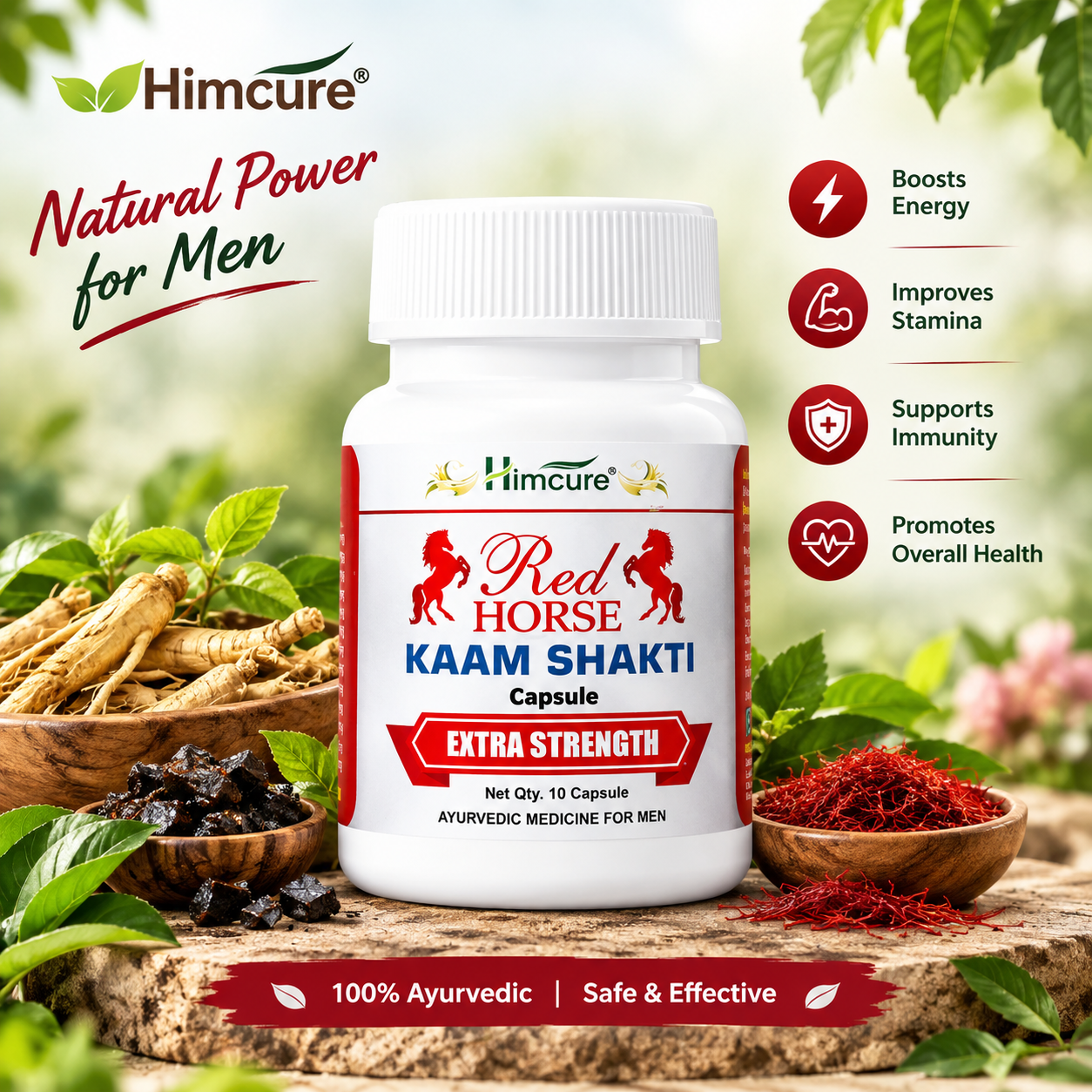 red horse benfits Red Horse Kaam Shakti 10 Capsule - Image 1